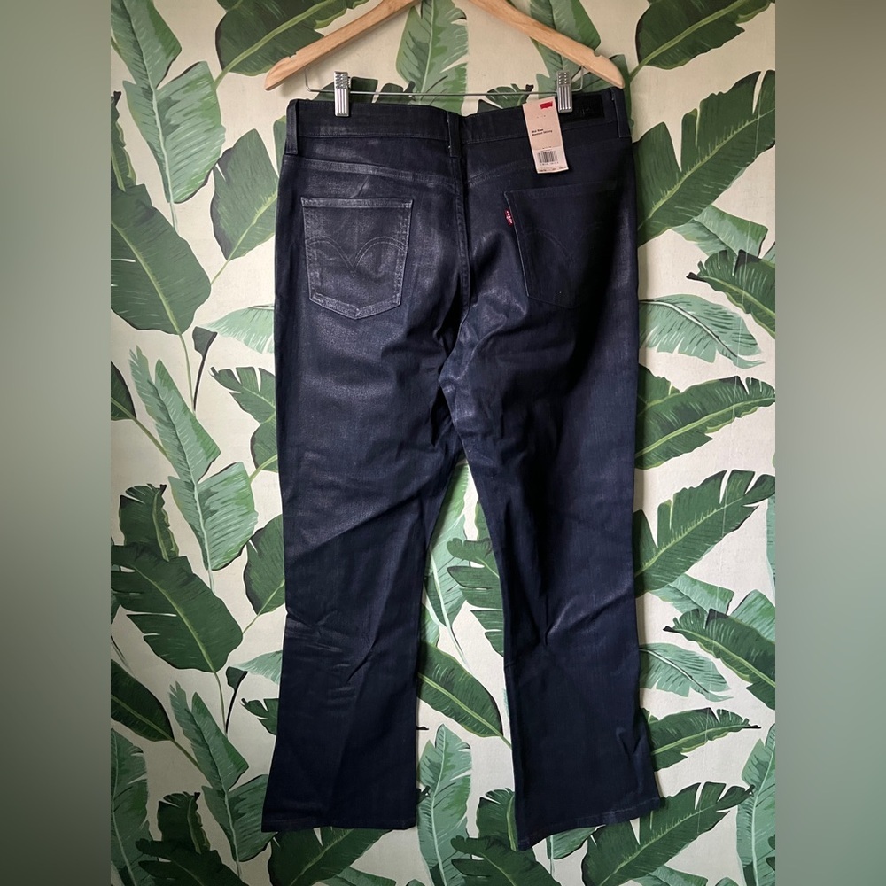 Levi’s Mid Rise Bootcut Skinny Dark Wash Shine Jeans Womens 14 M NWT - Picture 10 of 13